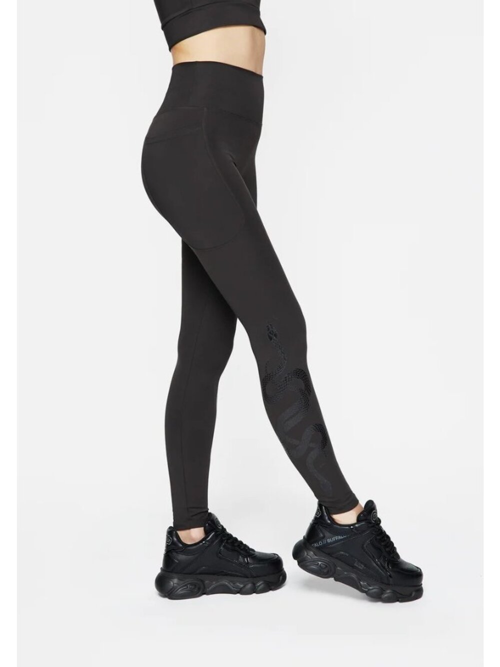 Disturbia Venin Snake Athleisure Leggings Charcoal Gray Size US 12 - Picture 2 of 6